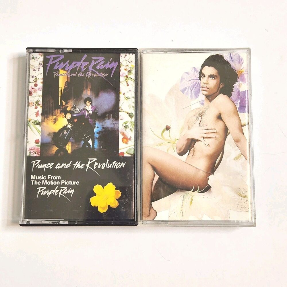 Prince Cassette Tape Lot (2) - Purple Rain (1984) & Lovesexy (1988) Vintage VG+